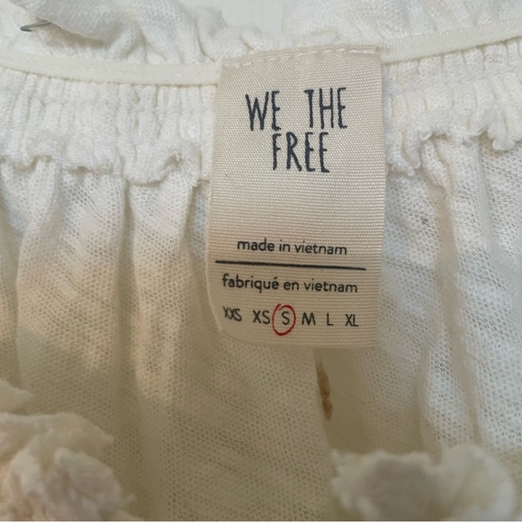 Free People We The Free Hummingbird Top Blouse Boho Summer Small Ivory white EUC - Picture 7 of 8